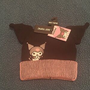 Hot Topic Black and Pink Kurumi Character beanie
